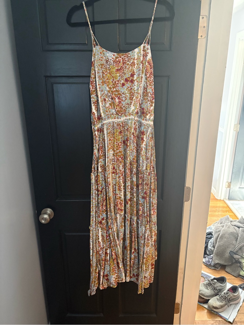 Floral Spaghetti-Strap Maxi Dress in Multicolor